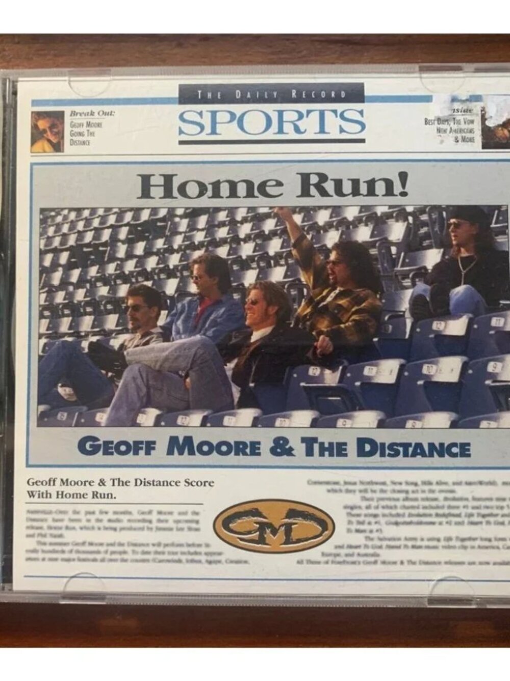 Geoff Moore & The Distance Home Run! CD 1995 Christian Rock Album